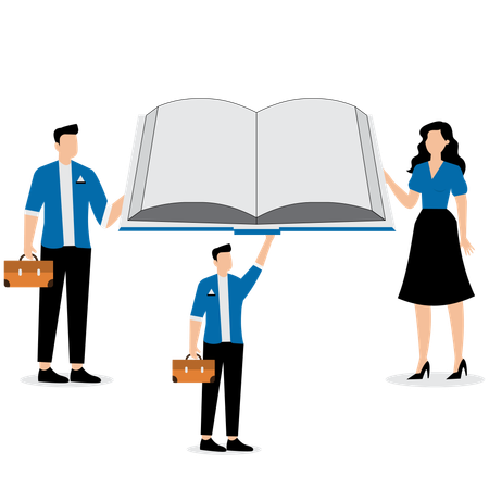 Businessman holding handbook  Illustration