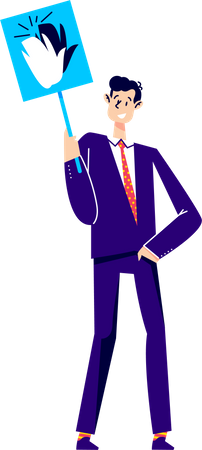 Businessman holding high five sign  Illustration