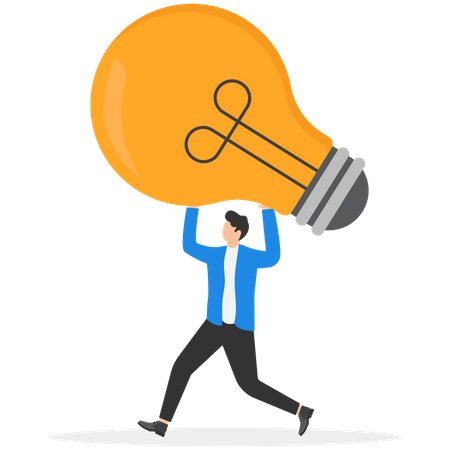 Businessman holding light bulb  Illustration