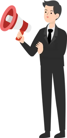 Businessman Holding megaphone  Illustration