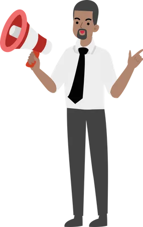 Businessman Presenting Character Design Illustration