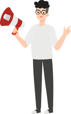 Businessman Holding megaphone  Illustration