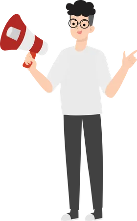 Businessman Holding megaphone  Illustration