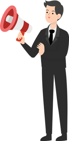 Businessman Holding megaphone  Illustration