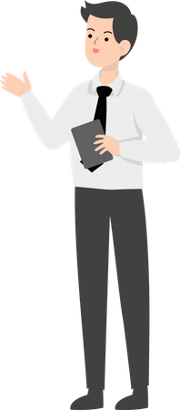 Businessman holding notes  Illustration