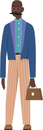 Businessman holding office bag  Illustration