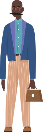 Businessman holding office bag  Illustration