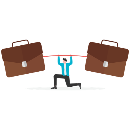 Businessman holding office bag  Illustration