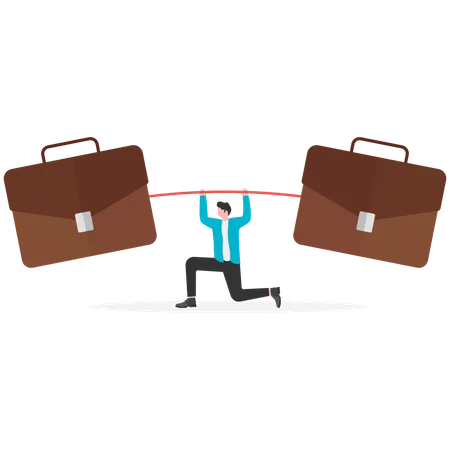 Businessman holding office bag  Illustration