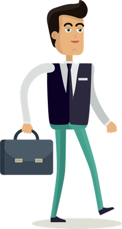 Businessman holding office bag  Illustration