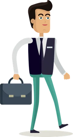 Businessman holding office bag  Illustration