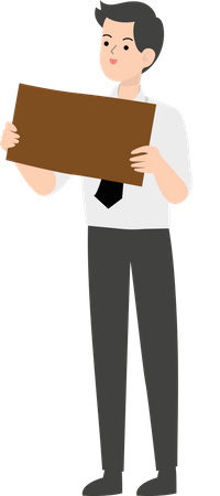 Businessman holding placard  Illustration