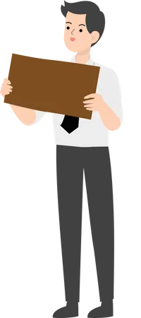 Businessman holding placard  Illustration