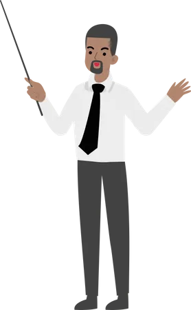 Businessman Holding Stick  Illustration