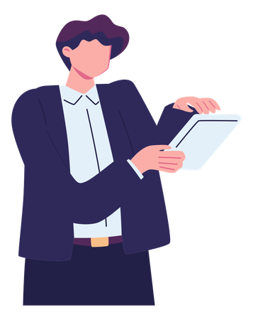 Businessman holding tablet  Illustration