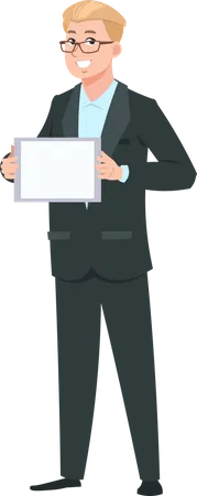 Businessman holding tablet  Illustration