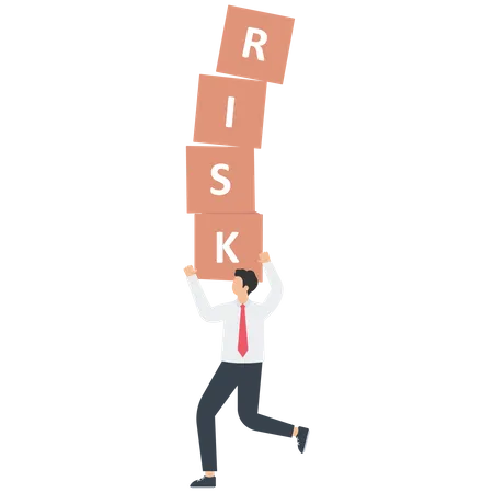 Businessman holds a risk  Illustration