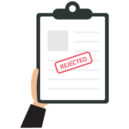 Businessman holds an rejected document  Illustration