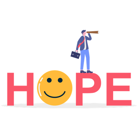 Businessman hope for profit in future  Illustration