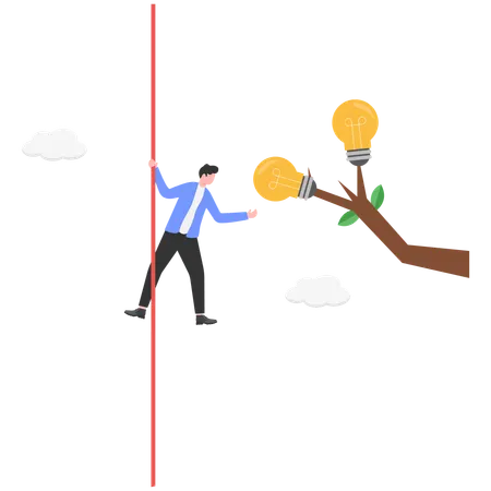 Businessman hunt for money to succeed in business  Illustration