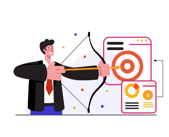 Businessman hunting target  Illustration