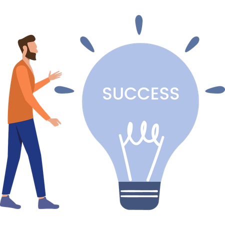 Businessman ideas can lead him towards success  Illustration