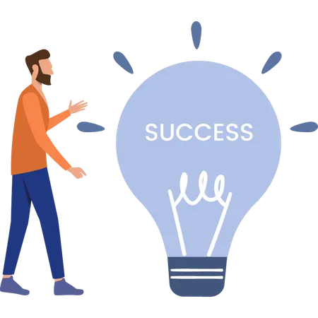 Businessman ideas can lead him towards success  Illustration