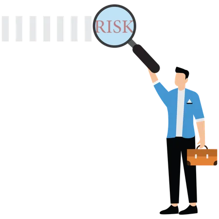 Businessman identifying business risk  Illustration