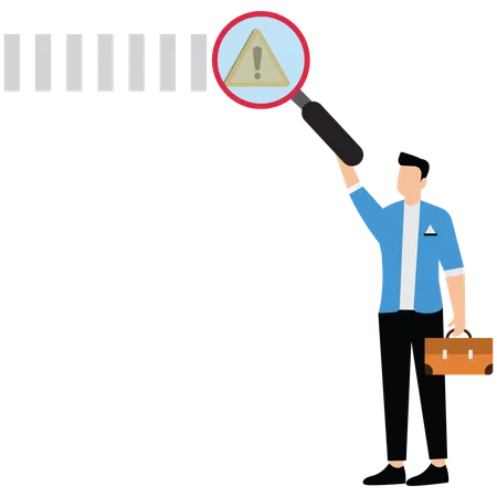 Businessman identifying business risk  Illustration