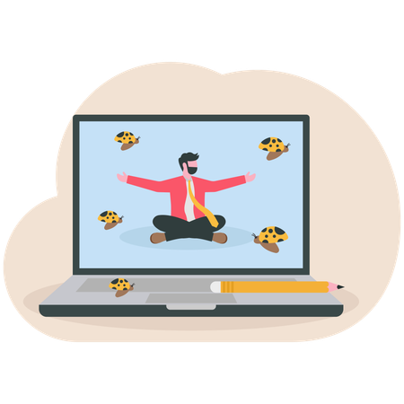 Businessman ignoring distraction  Illustration
