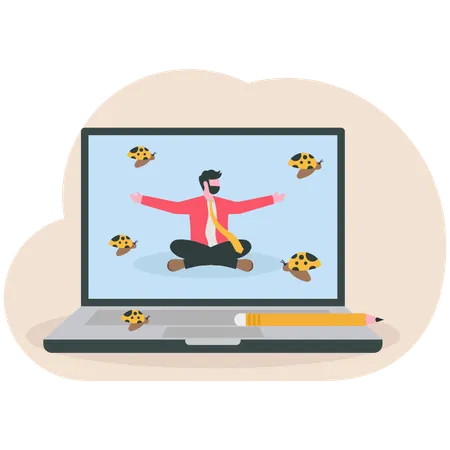 Businessman ignoring distraction  Illustration