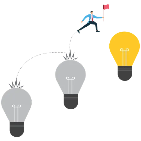 Businessman Improvement and adaptation to new normal Illustration