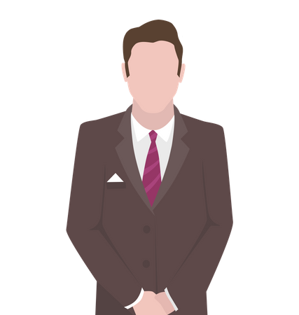Businessman in a brown suit with a red tie  Illustration