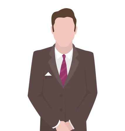 Businessman in a brown suit with a red tie  イラスト