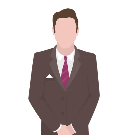 Businessman in a brown suit with a red tie  Illustration