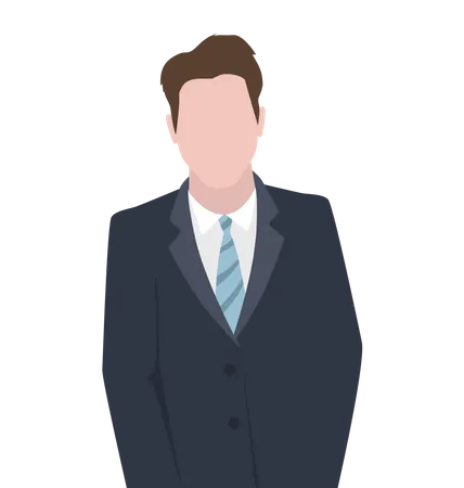 Businessman in a dark suit with a blue tie  Illustration