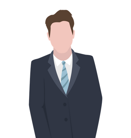 Businessman in a dark suit with a blue tie  Illustration