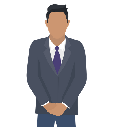Businessman in a suit with a purple tie  Illustration