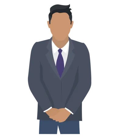 Businessman in a suit with a purple tie  Illustration