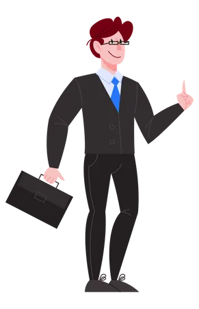 Businessman in black suit Illustration