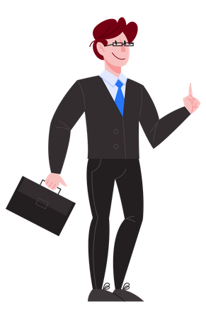 Businessman in black suit  Illustration