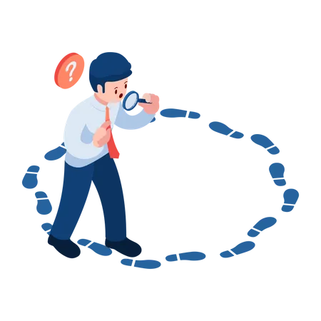 Businessman In Business Loop  Illustration