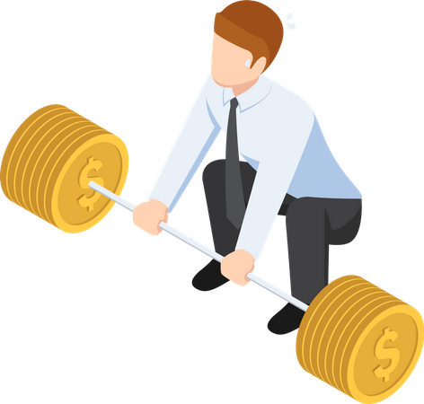 Businessman in debt  Illustration