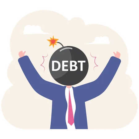 Businessman in debts  Illustration