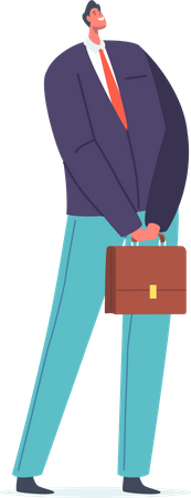 Businessman in Formal Clothes with Briefcase Illustration