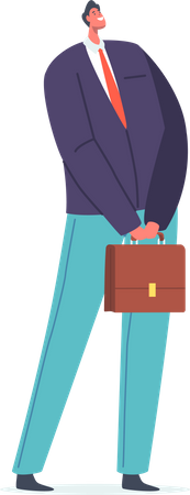 Businessman in Formal Clothes with Briefcase  Illustration