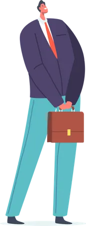 Businessman in Formal Clothes with Briefcase  Illustration