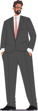 Businessman in Formal Suit Illustration