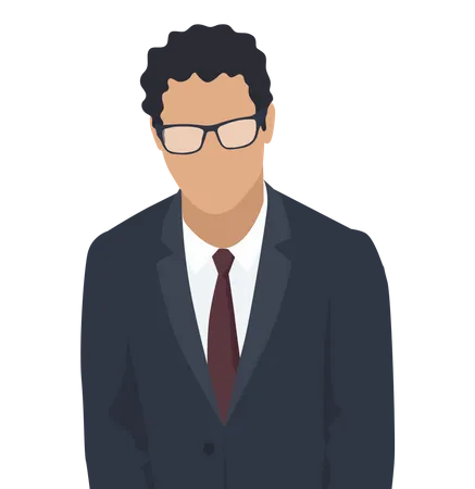 Businessman in glasses with brown tie  Illustration