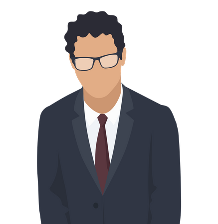 Businessman in glasses with brown tie  Illustration